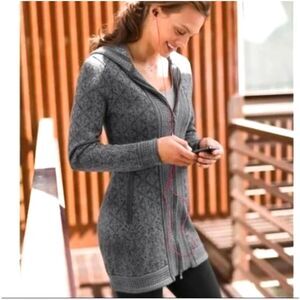 EC Athleta Spooner Summit Fair Isle Nordic Hoodie Zip‎ Sweater Jacket size S
